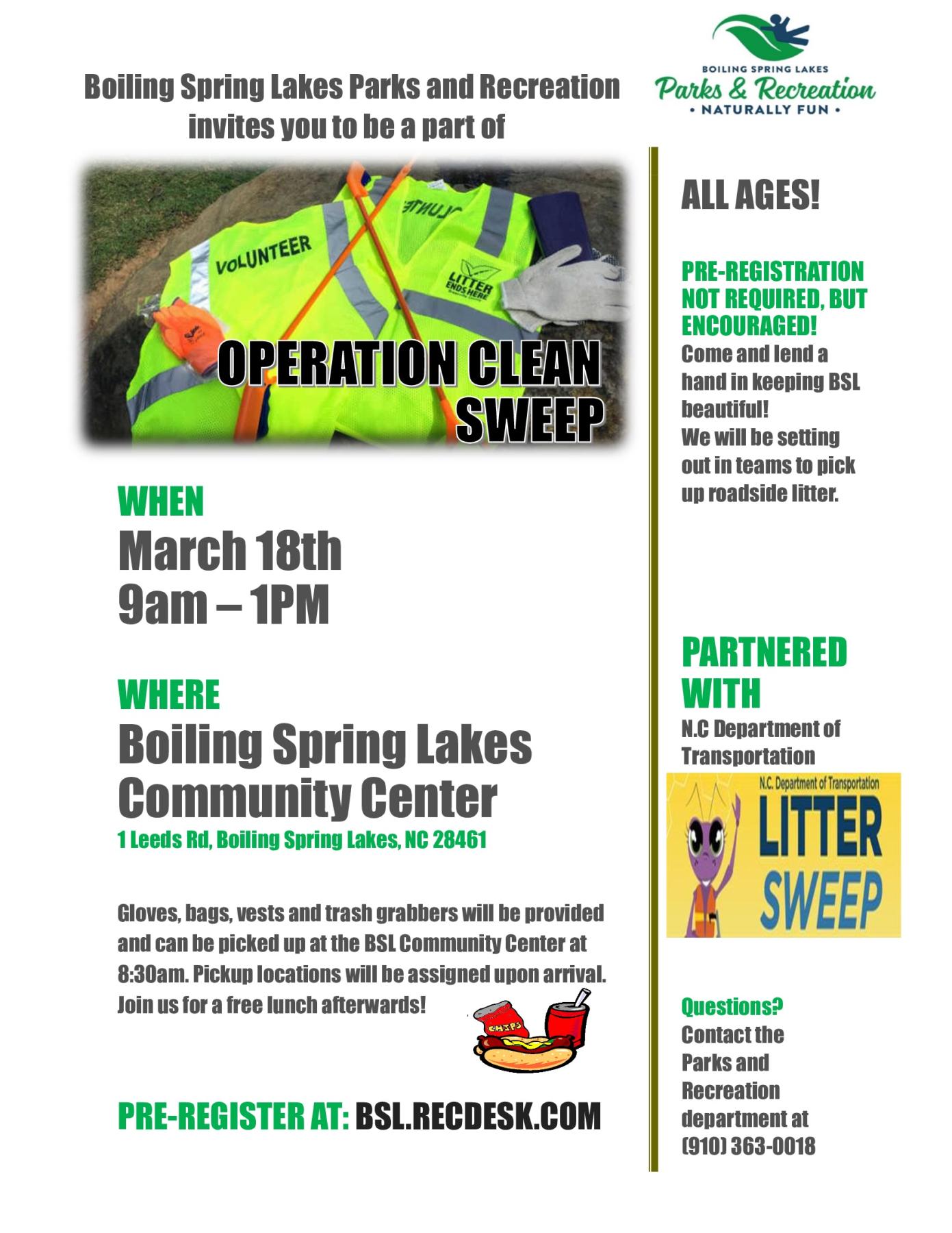 Operation Clean Sweep City Of Boiling Spring Lakes NC   Operation Clean Sweep 2023 Spring Flyer 